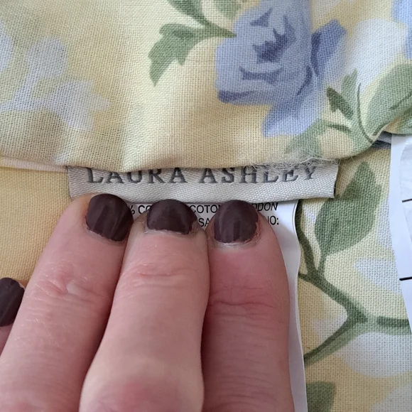 Laura Ashley Cassidy Ruffle Throw Pillow Yellow/Blue Floral Plaid - Picture 5 of 6